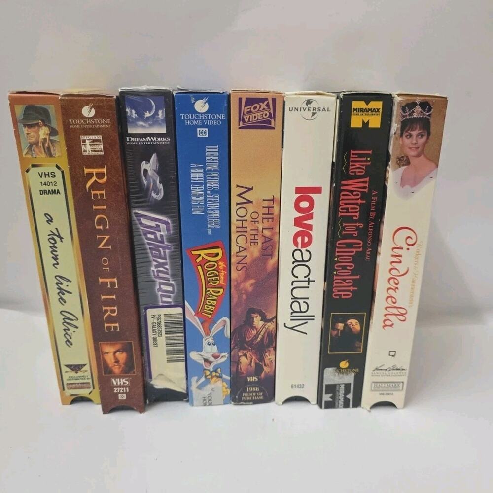 VHS Movie Lot 7 Vintage Disney Touchstone Cinderella Roger Rabbit Galaxy Quest